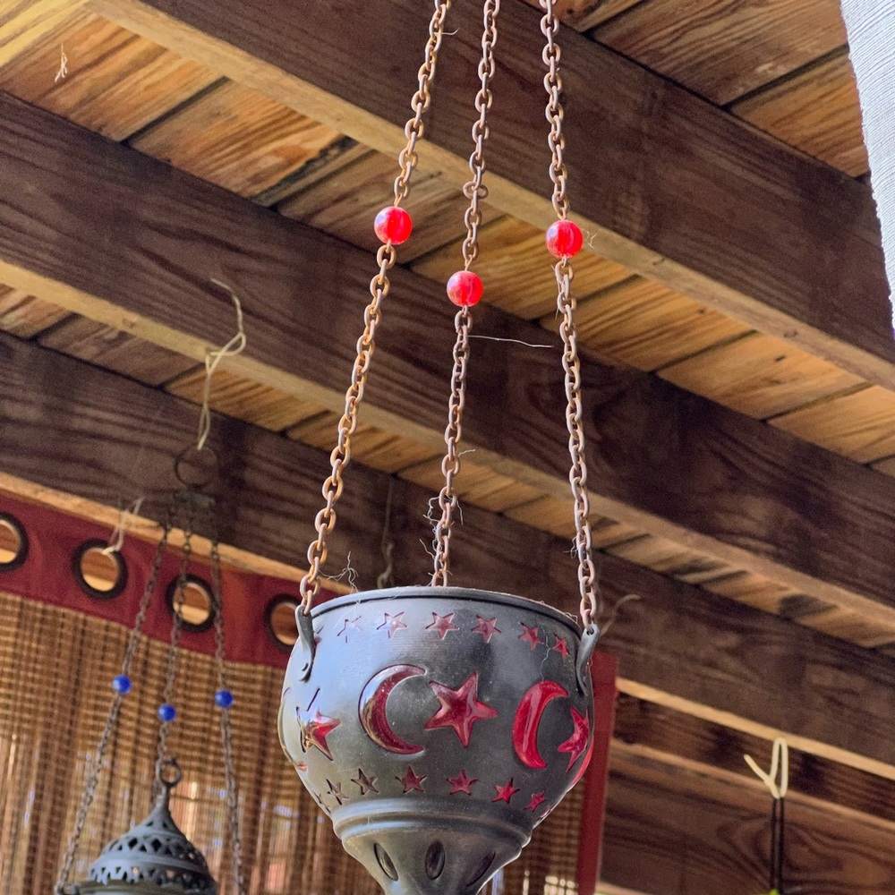 ONE RED Moroccan Bronzed Riad Lantern - Picture 3 of 4